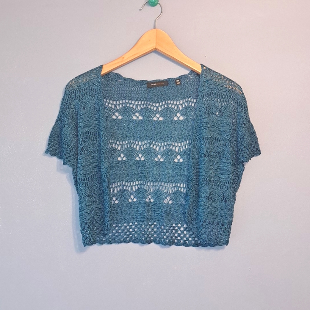 BCBG MaxAzria Crochet Cropped Cardigan